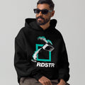 Flying RDSTR Premium Hoodie unisex hoodie, black, front, close-up