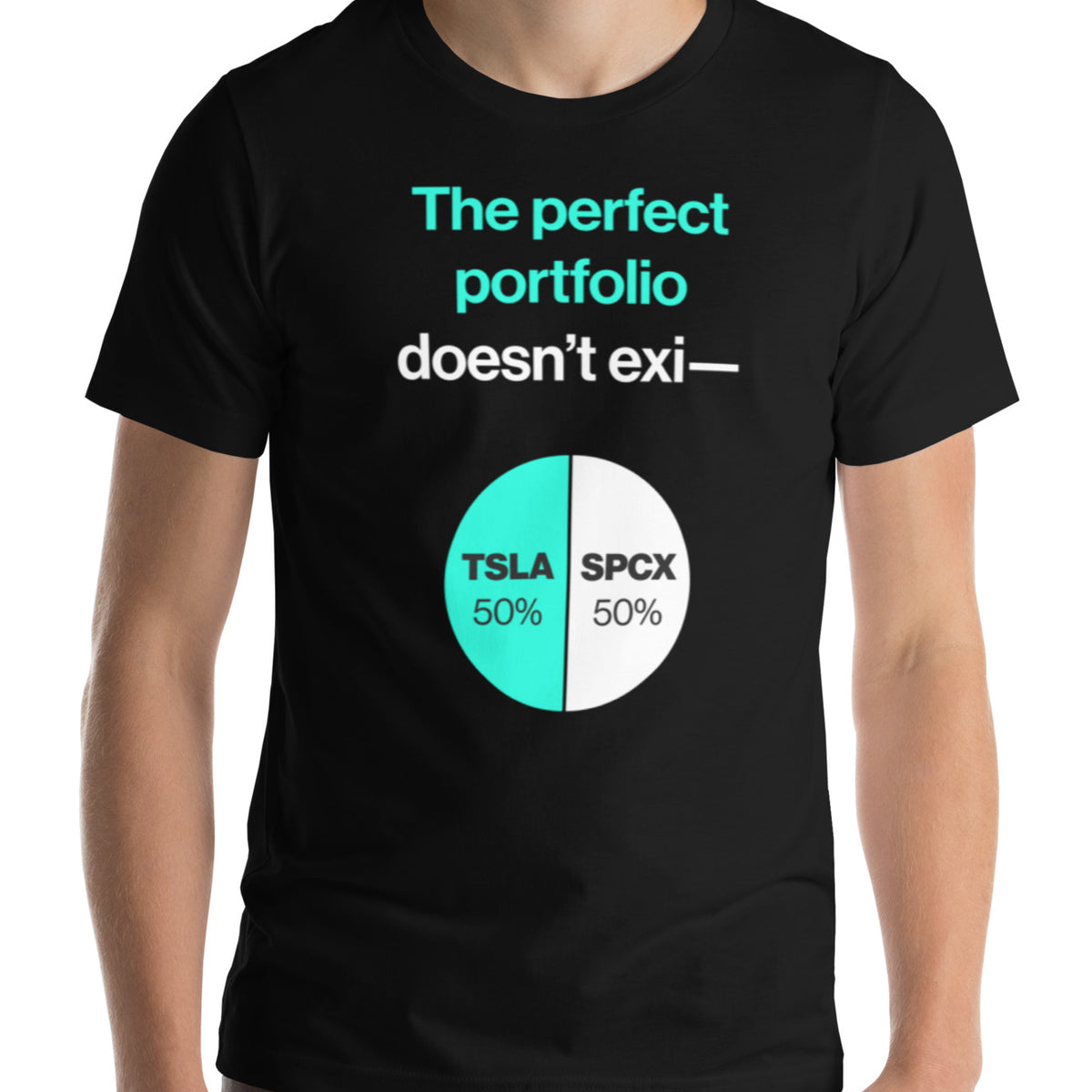 Man wearing The Perfect Portfolio Doesn't Exist Tee